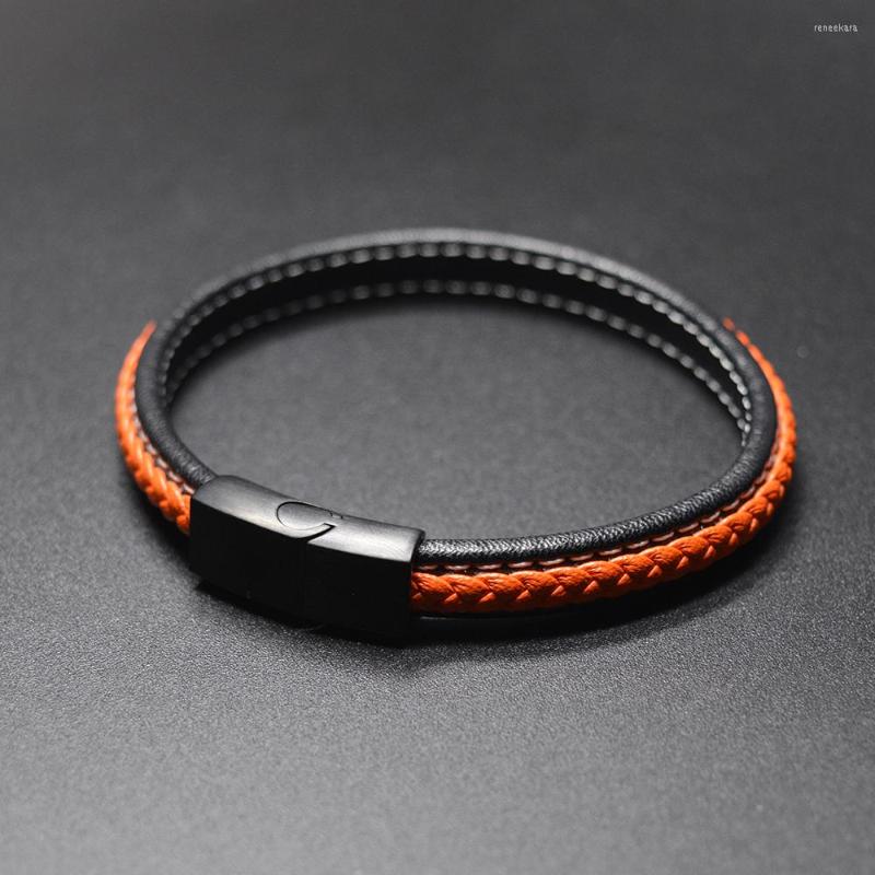 Strand 5Pcs/Lot Engrave Logo Classic Style Men Leather Bracelet Simple Black Stainless Steel Button Neutral Accessories Hand-woven
Strand 5Pcs/Lot Engrave Logo Classic Style Men Leather Bracelet Simple Black Stainless Steel Button Neutral Accessories Hand-woven