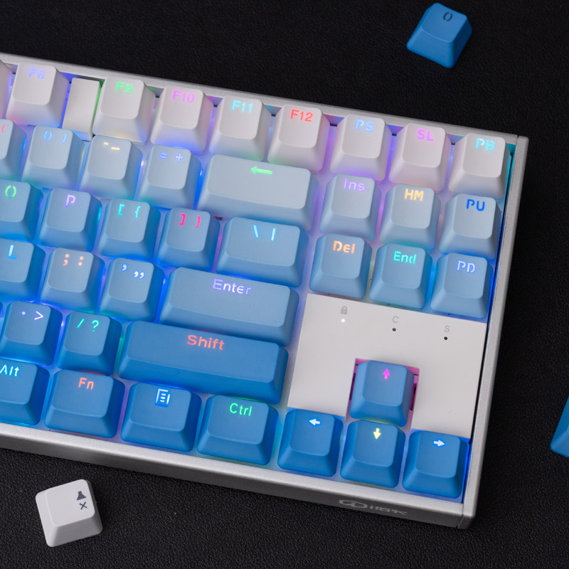 120 Key Gradient Blue/Gray/Red KeyCaps PBT Top Backlit Double Shot OEM Profile Keycap For 68 84 87 104 For Mechanical Keyboard