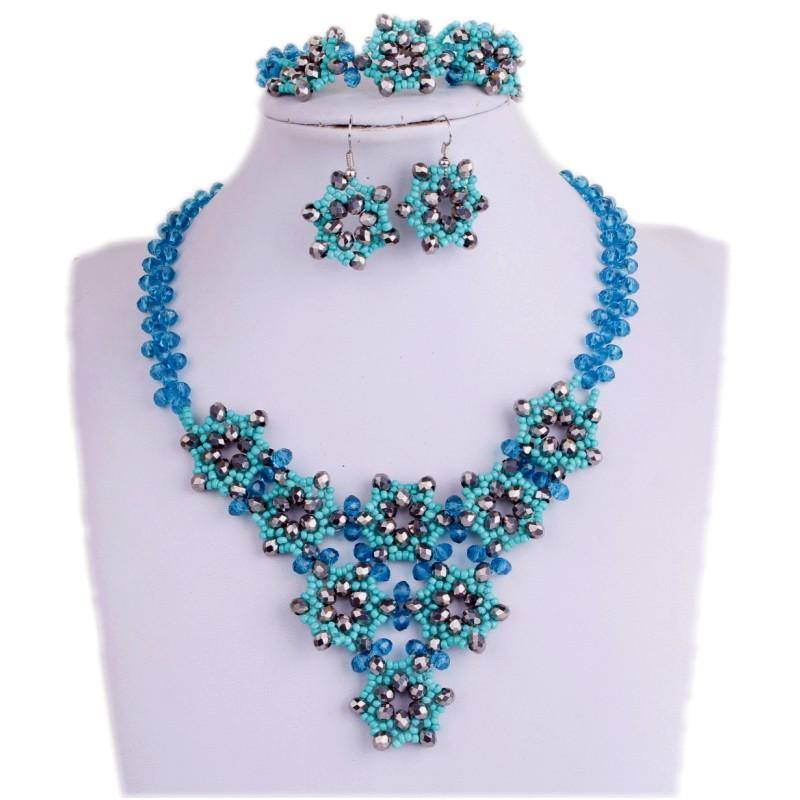 Necklace Earrings Set & Teal Green Wedding Jewellery Bridal Jewelry Handmade Flowers African Pendant Dubai Free Ship, Picture shown
Necklace Earrings Set & Teal Green Wedding Jewellery Bridal Jewelry Handmade Flowers African Pendant Dubai Free Ship, Picture shown