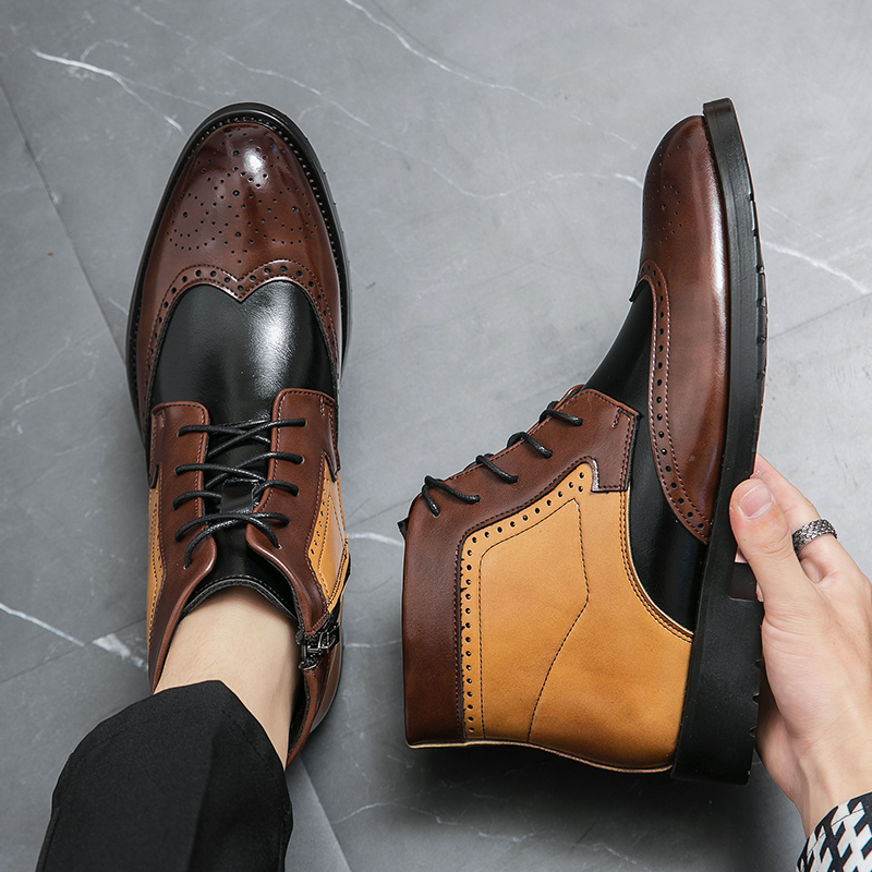 New Arrivals Mixed Colors Block Mens Short Boots Zipper Lace-up Round Toe Handmade Men Ankle Boots Free Shipping Size -44, Black brown
New Arrivals Mixed Colors Block Mens Short Boots Zipper Lace-up Round Toe Handmade Men Ankle Boots Free Shipping Size -44, Black brown