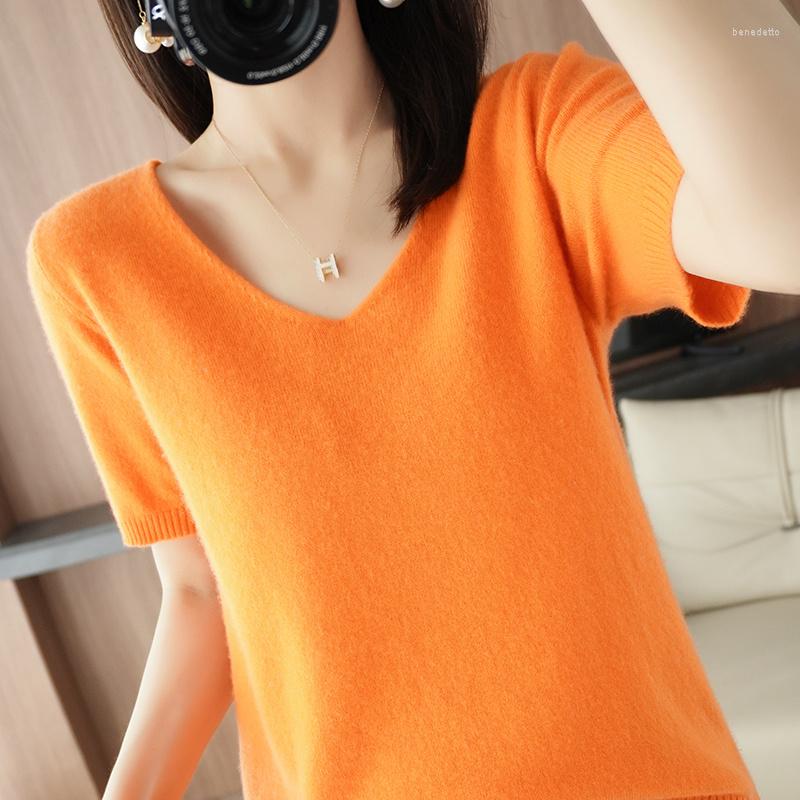 Women's T Shirts Display! Beautiful Spring V-neck Wool Short Sleeve Bottom Sweater For Women, Blue
Women's T Shirts Display! Beautiful Spring V-neck Wool Short Sleeve Bottom Sweater For Women, Blue