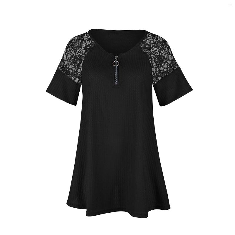 Women' T Shirts Women Floral Casual Embroidery T-shirt Irregular Hem Comfortable Short Lace Street Wear Sleeve V-neck Pullover For Summer, Black
Women' T Shirts Women Floral Casual Embroidery T-shirt Irregular Hem Comfortable Short Lace Street Wear Sleeve V-neck Pullover For Summer, Black