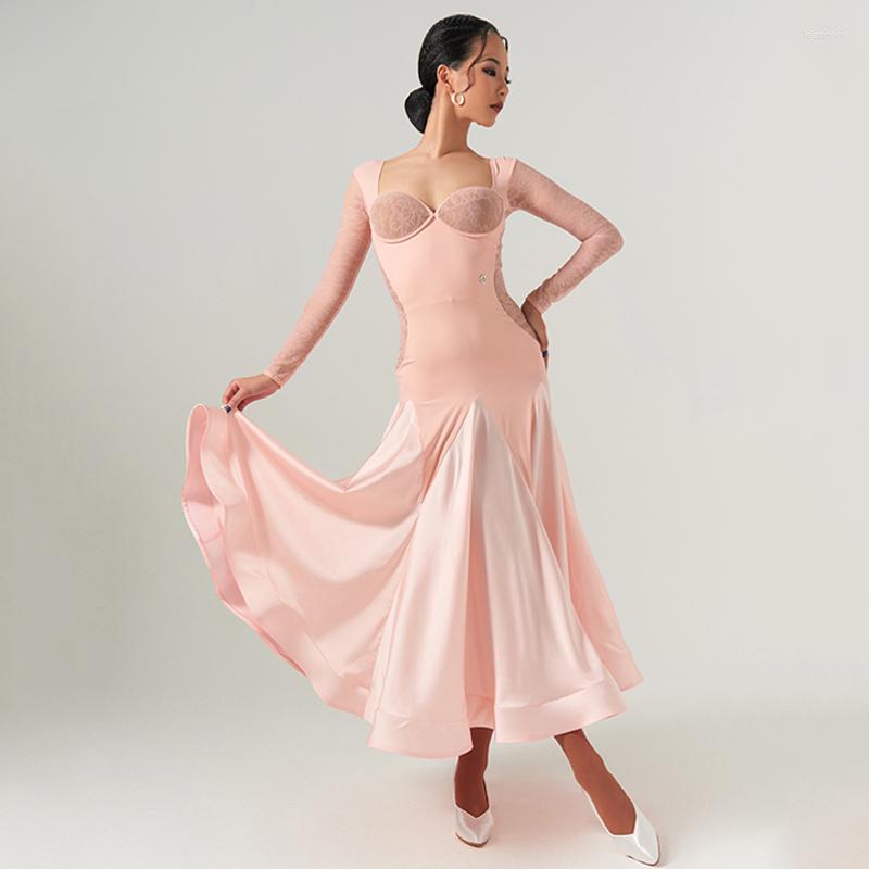 Stage Wear 2023 Pink Ballroom Dance Competition Dress Women Lace Long Sleeves Waltz Costume Prom Festival Clothing BL9915, Picture shown
Stage Wear 2023 Pink Ballroom Dance Competition Dress Women Lace Long Sleeves Waltz Costume Prom Festival Clothing BL9915, Picture shown