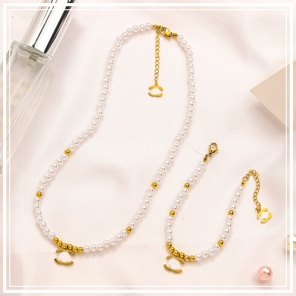 Brand Designers C-Letter Bracelet Necklace Bracelet Chain 18K Gold Plated Imitation Pearl Geometric Wristband Cuff Chain for Wedding Party Jewerlry Accessories, Stainless steel
Brand Designers C-Letter Bracelet Necklace Bracelet Chain 18K Gold Plated Imitation Pearl Geometric Wristband Cuff Chain for Wedding Party Jewerlry Accessories, Stainless steel