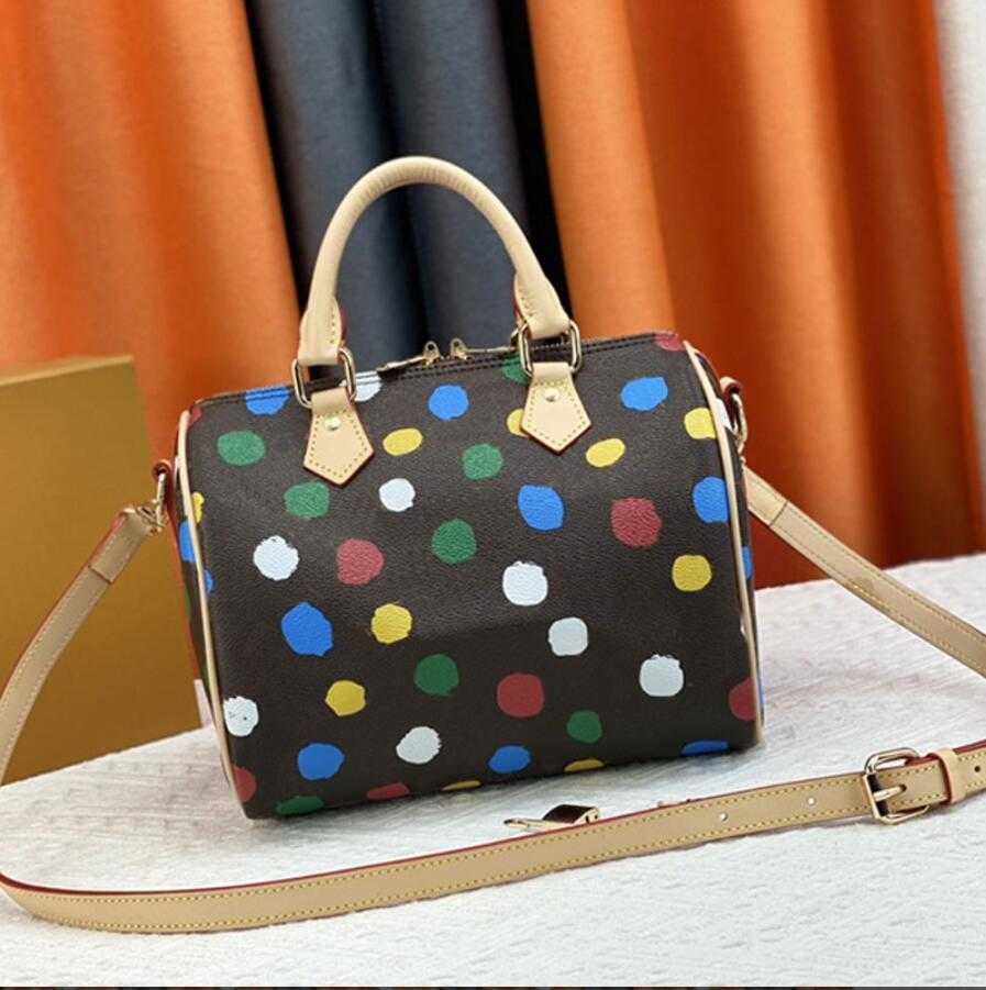 Designer Womens Bag Totes Luxury Crossbody Shoulder Bags Rainbow Side Trunk Messenger bag Handbags Canvas Genuine Leather Lady Purse 3D Painted Dots Print M81979