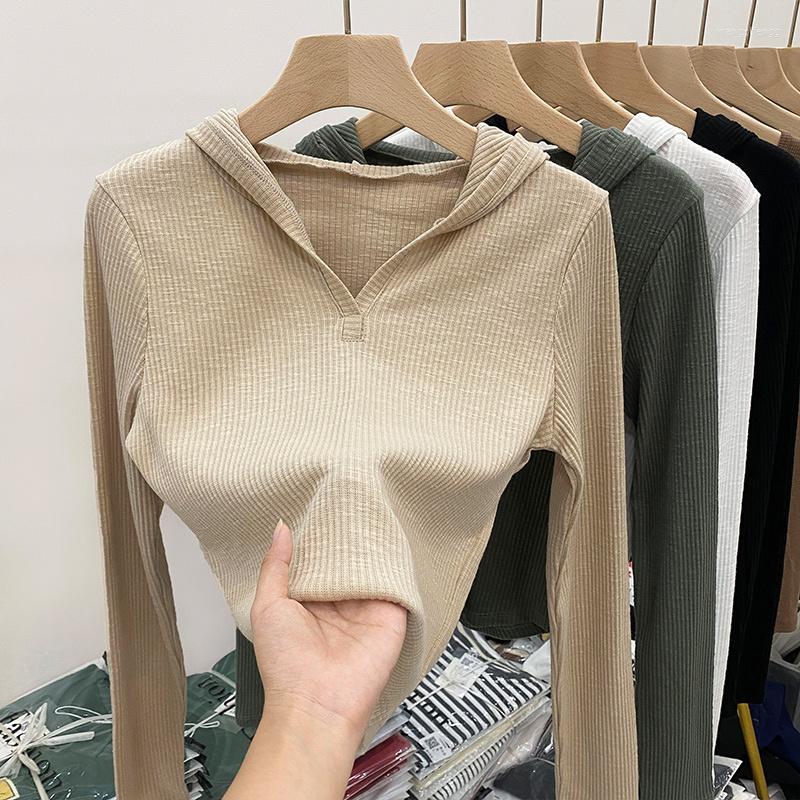 Women's T Shirts Hooded Long Sleeved Short T-shirt Women Spring Autumn Slim Solid Color Basic Tshirt Korean Style Hoodies Black White Tank, Apricot
Women's T Shirts Hooded Long Sleeved Short T-shirt Women Spring Autumn Slim Solid Color Basic Tshirt Korean Style Hoodies Black White Tank, Apricot