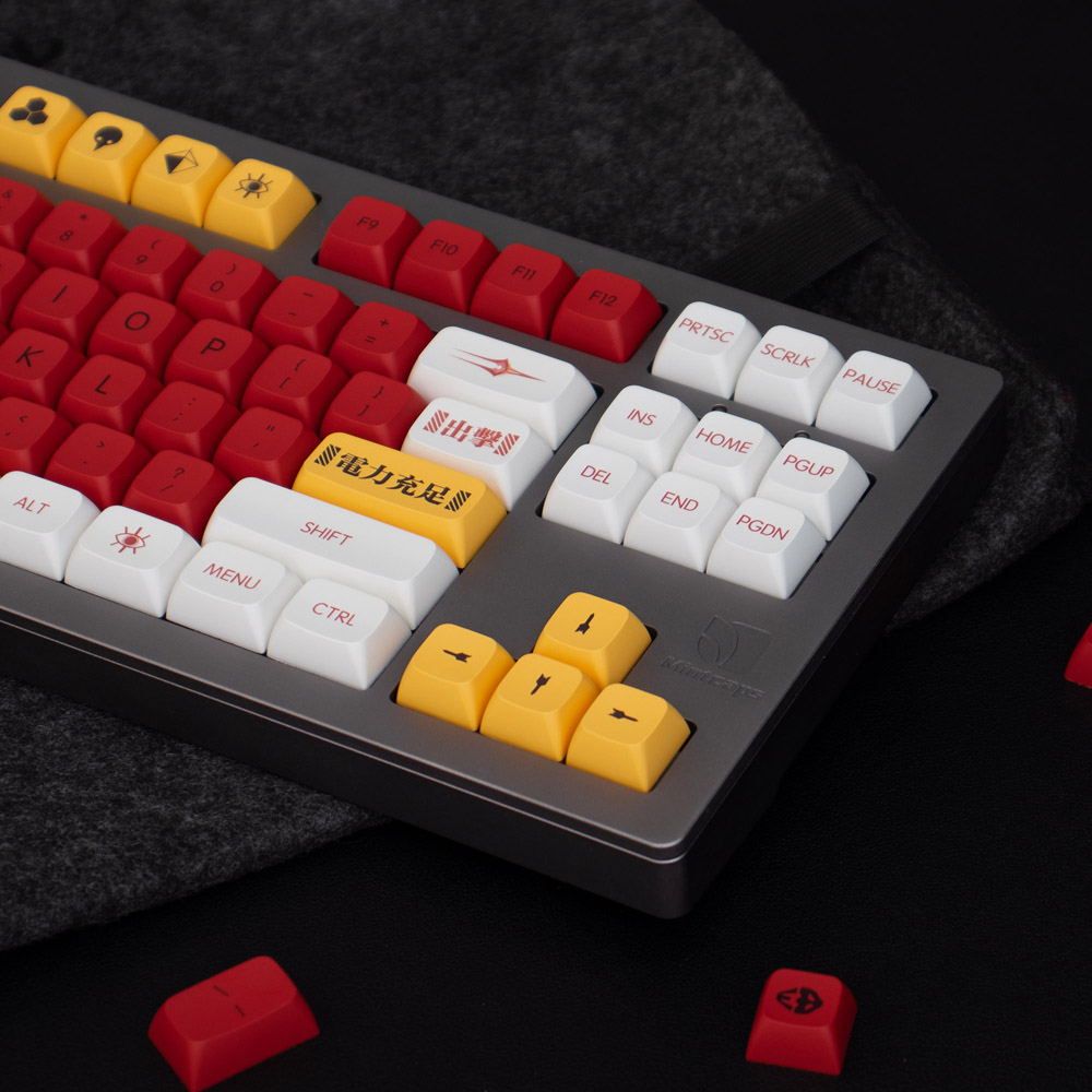 EVANGELION-02 134 Keys EVA Second Machine PBT Keycap DYE-SUB XDA Height DIY Ball Cap Mechanical Keyboard Key Cap 61/64/68/75/84