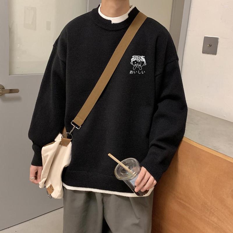 Men's Sweaters Autumn Men Knitted Jumper Hip Hop Cartoon Embroidery Streetwear Harajuku Round Neck Pullovers Unisex Black 3XL
Men's Sweaters Autumn Men Knitted Jumper Hip Hop Cartoon Embroidery Streetwear Harajuku Round Neck Pullovers Unisex Black 3XL