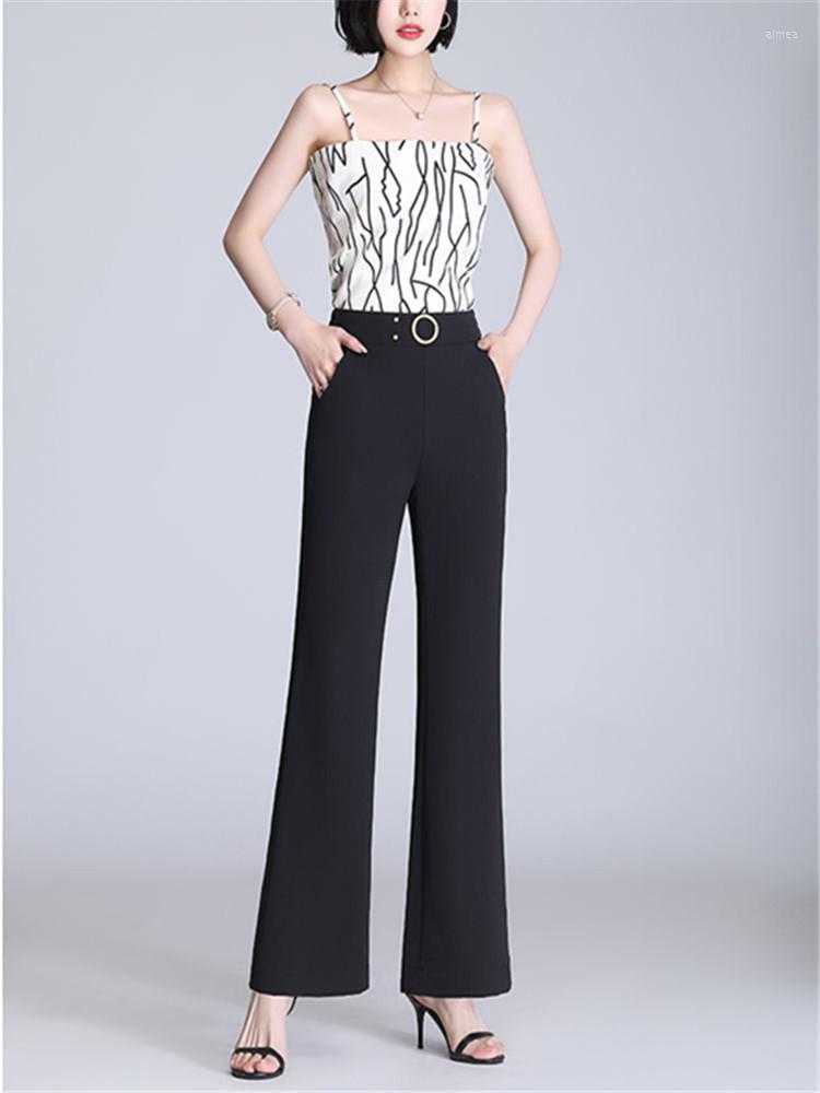 Women's Pants Spring Autumn Women Clothes Ice Silk Suits Pant High Waist Elastic Wide Leg Trousers Streetwear Stretch Buttons Pantalones, Black
Women's Pants Spring Autumn Women Clothes Ice Silk Suits Pant High Waist Elastic Wide Leg Trousers Streetwear Stretch Buttons Pantalones, Black