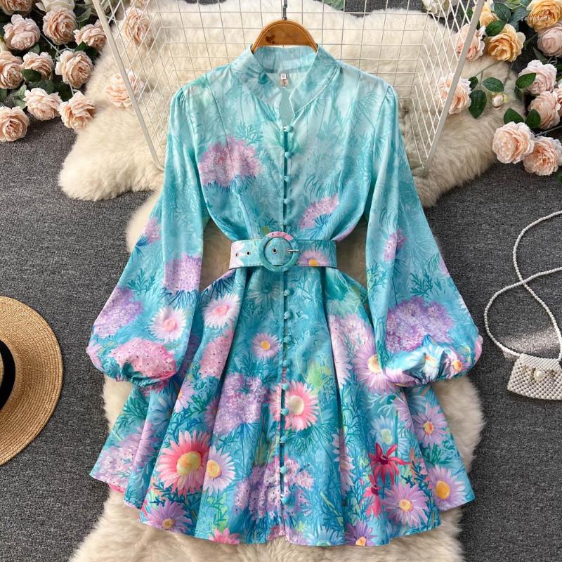 Casual Dresses Fashion Stand Collar Floral Print Holiday Mini Dress Women' Spring Summer Lantern Sleeve Single Breasted A-Line Short, Picture color
Casual Dresses Fashion Stand Collar Floral Print Holiday Mini Dress Women' Spring Summer Lantern Sleeve Single Breasted A-Line Short, Picture color