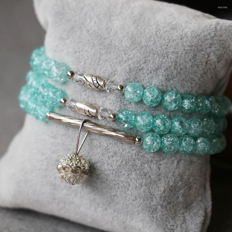 Strand 2023 6mm Natural Blue Frizzling Crystal Bracelet Ball Pendant Female Jewelry Multilayer Chain Necklace Stone
Strand 2023 6mm Natural Blue Frizzling Crystal Bracelet Ball Pendant Female Jewelry Multilayer Chain Necklace Stone