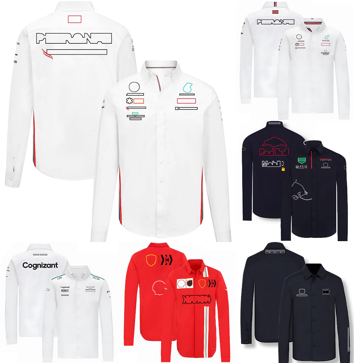 2023 New F1 White Long-sleeved Shirts Formula 1 Team Fans Casual Shirt Men Korean Comfortable Blouses Loose Single Breasted Shirt
2023 New F1 White Long-sleeved Shirts Formula 1 Team Fans Casual Shirt Men Korean Comfortable Blouses Loose Single Breasted Shirt