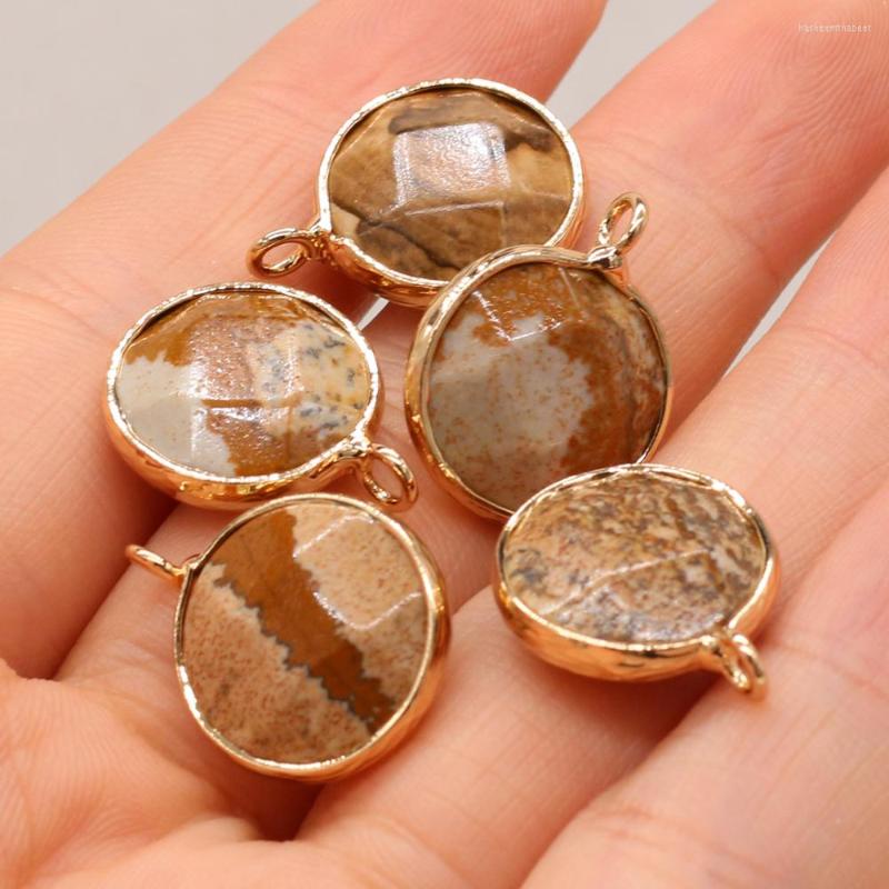 Pendant Necklaces Natural Picture Stone Round Gilt Edge Pendants Charms For Necklace Earrings Jewelry Making Women Gift Size 16x20mm
Pendant Necklaces Natural Picture Stone Round Gilt Edge Pendants Charms For Necklace Earrings Jewelry Making Women Gift Size 16x20mm