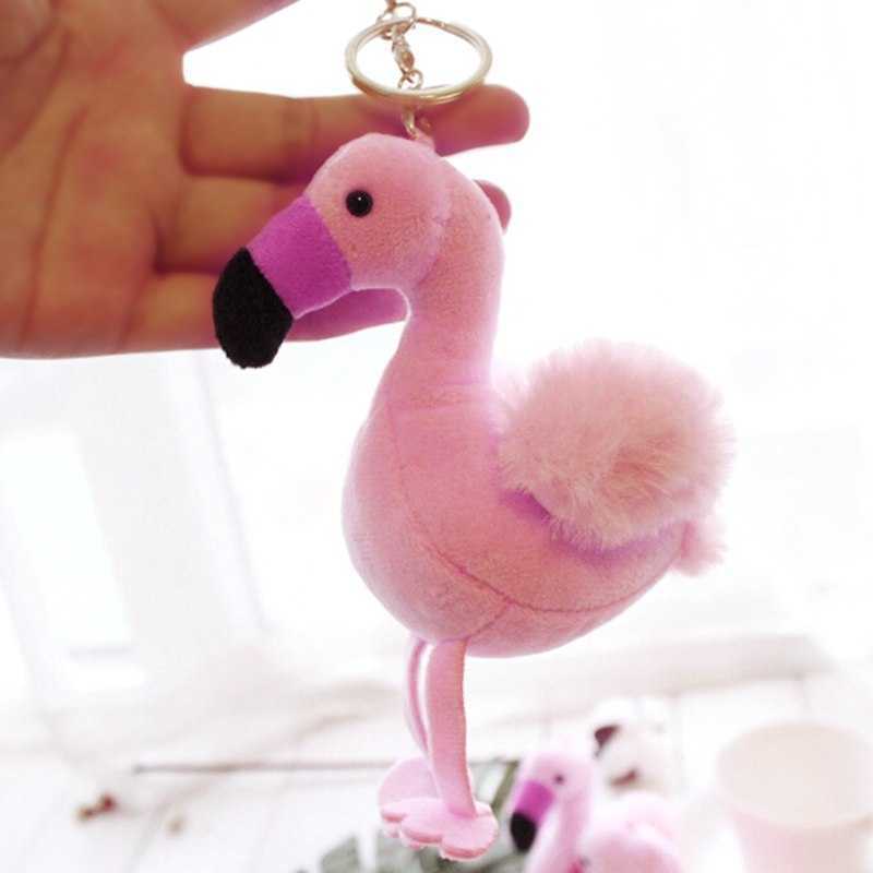 Wholesale 500 Pcs 15CM Flamingo Bird Keychain Stuffed Animal Wildlife Collectible Soft Plush Doll Toy Birthday Gift For Girl
