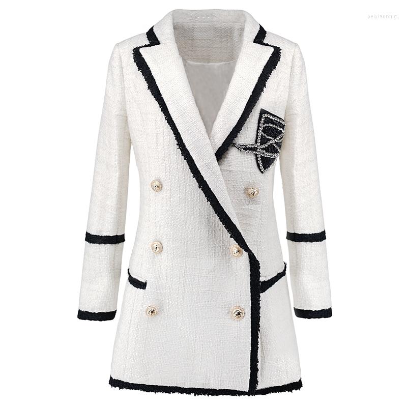 Women' Suits High Quality 2023 Spring Temperament Double-breasted Heavy Industry Rhinestones Badge Sequins Slim Tweed Suit Jacket Tide, White
Women' Suits High Quality 2023 Spring Temperament Double-breasted Heavy Industry Rhinestones Badge Sequins Slim Tweed Suit Jacket Tide, White