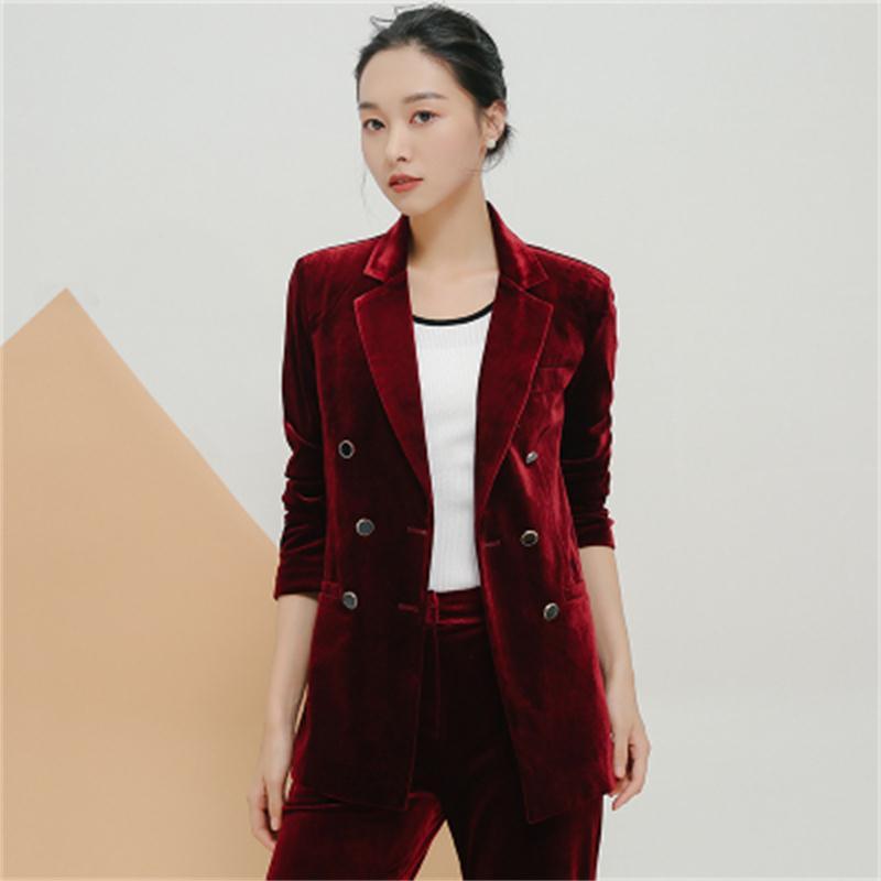 Women' Suits & Blazers Fashion Gold Velvet Casual Suit Female High-end Spring Autumn Professional Set Two-piece
Women' Suits & Blazers Fashion Gold Velvet Casual Suit Female High-end Spring Autumn Professional Set Two-piece