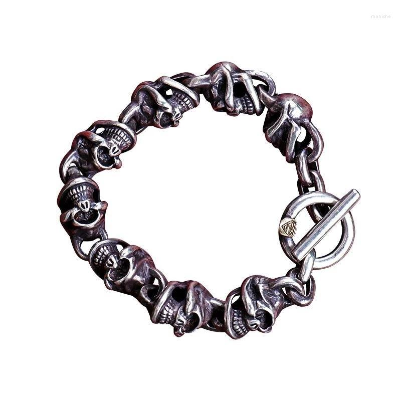 Charm Bracelets Vintage Stainless Steel Design Men Punk Skull Chain Bracelet Fashion Jewelry 
Charm Bracelets Vintage Stainless Steel Design Men Punk Skull Chain Bracelet Fashion Jewelry