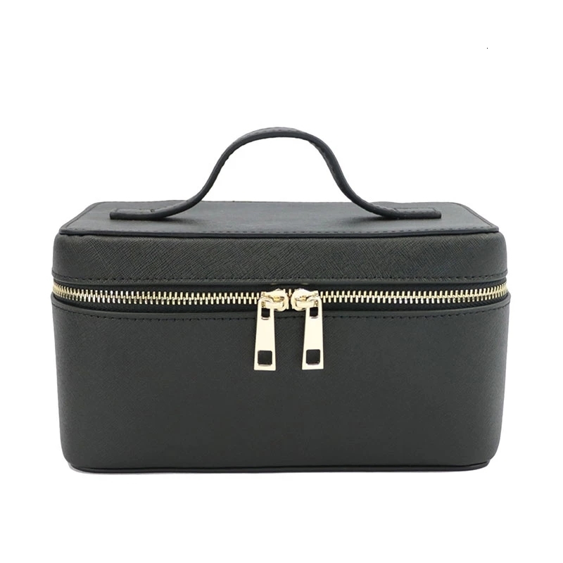 Cosmetic Bags Cases Ladies Saffiano Split Leather Travel Toiletry Case Portable Hanging Makeup Organizer Box Dopp Kit For Women 230316, Black
Cosmetic Bags Cases Ladies Saffiano Split Leather Travel Toiletry Case Portable Hanging Makeup Organizer Box Dopp Kit For Women 230316, Black