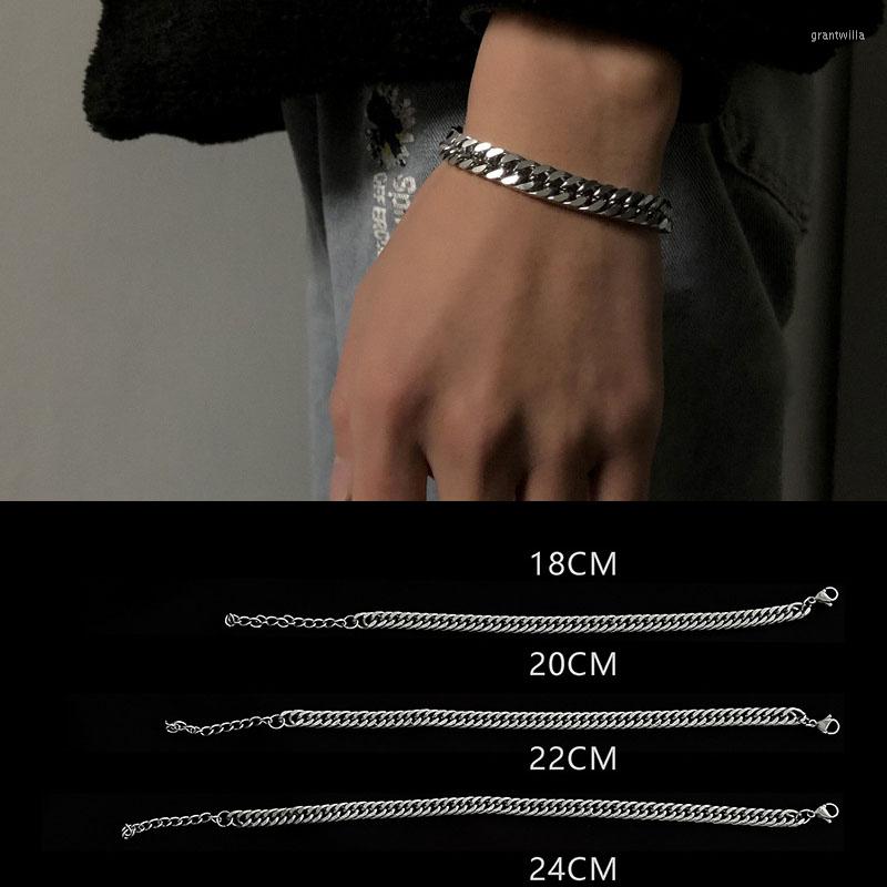 Link Bracelets Trendy 8mm Width Cuban Chain Couple Titanium Stainless Steel Bracelet Women's Men's On Hand Goth Jewelry 2023
Link Bracelets Trendy 8mm Width Cuban Chain Couple Titanium Stainless Steel Bracelet Women's Men's On Hand Goth Jewelry 2023