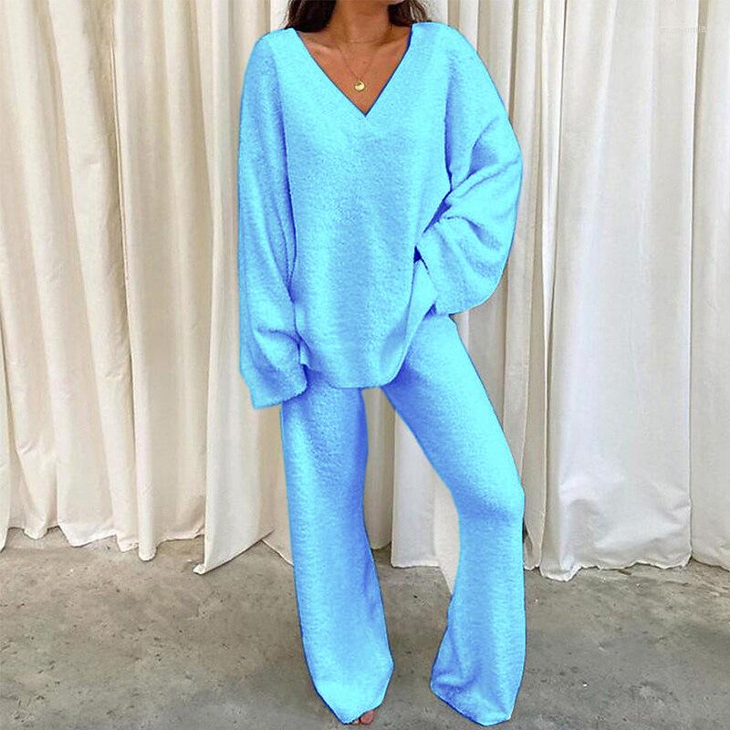 Women' Two Piece Pants Winter Comfortable Solid Homewear Sets Women V-neck Long Sleeve Pullover Warm Suit Casual Daily Pajama Outfits, 01 light grey
Women' Two Piece Pants Winter Comfortable Solid Homewear Sets Women V-neck Long Sleeve Pullover Warm Suit Casual Daily Pajama Outfits, 01 light grey