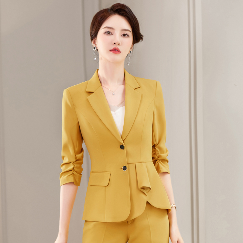Women's Suits Blazers Oversize S-5XL Professional Formal Women Business Suits with Pants and Jackets Coat Uniform Designs Work Wear Office Blazers 230316, Yellow blazer coat
Women's Suits Blazers Oversize S-5XL Professional Formal Women Business Suits with Pants and Jackets Coat Uniform Designs Work Wear Office Blazers 230316, Yellow blazer coat