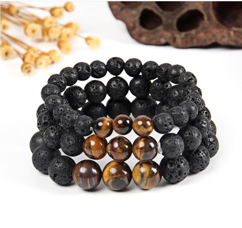 Strand Beaded Strands Men's Bead Bracelets Bangles 8 10 12mm Tiger Eye Lava Natural Stone Beads Bracelet Braclet For Male Jewelry Access
Strand Beaded Strands Men's Bead Bracelets Bangles 8 10 12mm Tiger Eye Lava Natural Stone Beads Bracelet Braclet For Male Jewelry Access