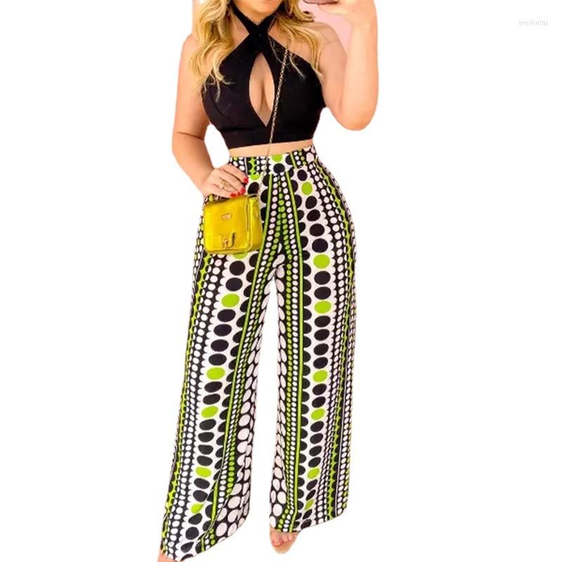 Women' Two Piece Pants Fashionable Sexy Women' Suit 2023 Summer Two-Piece Set Halter Neck Tie Short Vest Printed Wide Leg Trousers, Black
Women' Two Piece Pants Fashionable Sexy Women' Suit 2023 Summer Two-Piece Set Halter Neck Tie Short Vest Printed Wide Leg Trousers, Black