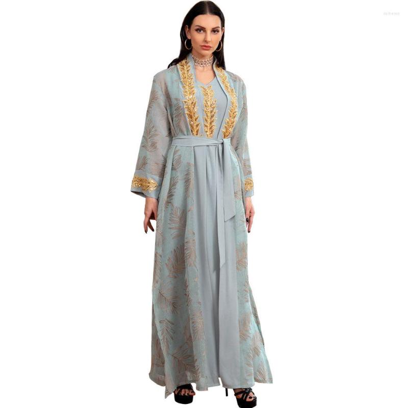 Ethnic Clothing 3psc/set Europe And America Middle East Muslim Dubai Arab Women Dress Sequins Evening Lace Up Suit Robe Ramadan
Ethnic Clothing 3psc/set Europe And America Middle East Muslim Dubai Arab Women Dress Sequins Evening Lace Up Suit Robe Ramadan