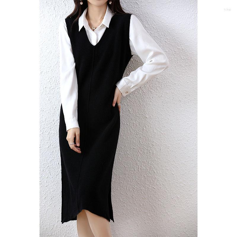Casual Dresses Elegant Women' Cashmere Sweater Skirt Merino Wool Vest Knitted Fashion Long Dress Autumn Winter Vestido, Beige
Casual Dresses Elegant Women' Cashmere Sweater Skirt Merino Wool Vest Knitted Fashion Long Dress Autumn Winter Vestido, Beige