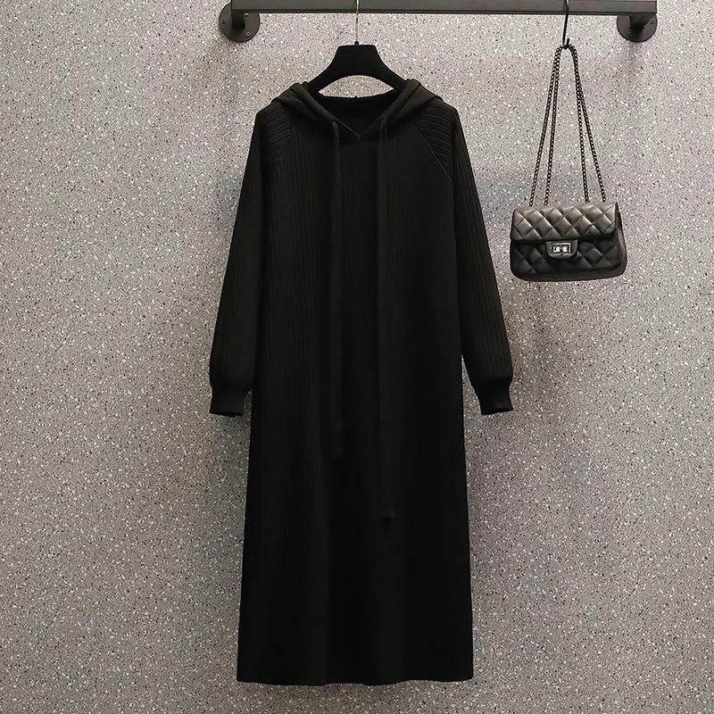 Casual Dresses Big Size 6XL 150KG Spring Dress With Hooded Women Long Sleeve Long Dress Casual Vintage Large Loose Vestidos 230316