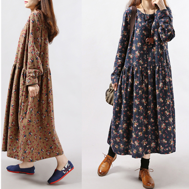 Casual Dresses Korean Fashion Female Vintage Autumn Dresses Floral Print Dress Long Sleeve O Neck Pockets Loose Casual Vestidos Women Clothing 230316, Coffee
Casual Dresses Korean Fashion Female Vintage Autumn Dresses Floral Print Dress Long Sleeve O Neck Pockets Loose Casual Vestidos Women Clothing 230316, Coffee