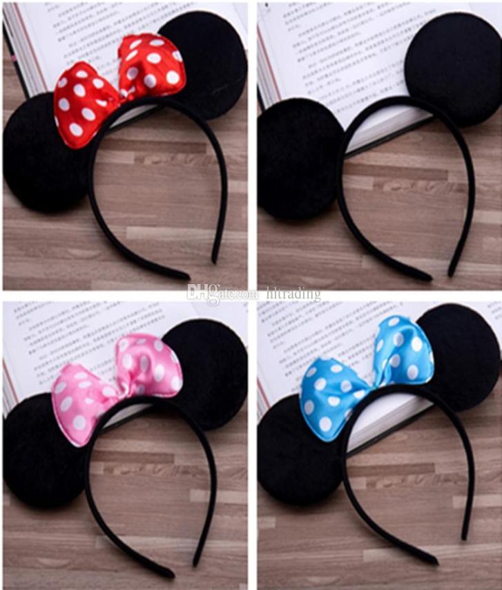 6 Colors Girls hair accessories Mouse ears headband hair band Baby kids cute Halloween Christmas cosplay headdress hoop A
