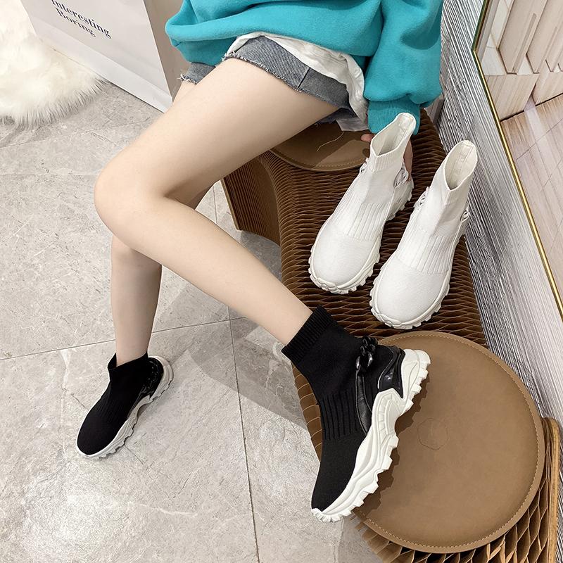 Boots Women's Platform Shoes Ankle Sock Thick Bottom Solid Color Slip On Ladies Knitted Female Fashion Shoe Casual 2023, Black
Boots Women's Platform Shoes Ankle Sock Thick Bottom Solid Color Slip On Ladies Knitted Female Fashion Shoe Casual 2023, Black