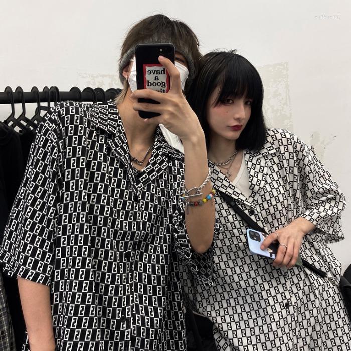Women's Blouses 2023 Summer Loose Short Sleeve Shirt Letter Print For Men And Women Blouse Casual Lapel Top Unisex Harajuku Streetwear, Black
Women's Blouses 2023 Summer Loose Short Sleeve Shirt Letter Print For Men And Women Blouse Casual Lapel Top Unisex Harajuku Streetwear, Black