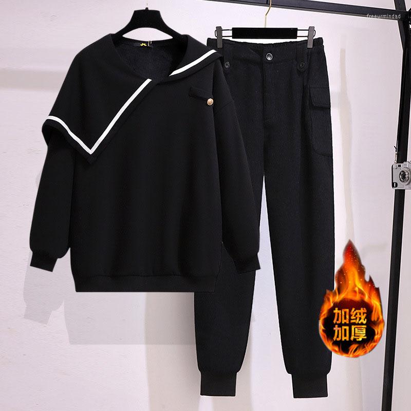 Tracksuits 150Kg Plus Size Women's Winter Loose Fleece Thick Sweatshirts Pants Suit Bust 157cm 6XL 7XL 8XL 9XL 10XL Casual Fashion, Black tops
Tracksuits 150Kg Plus Size Women's Winter Loose Fleece Thick Sweatshirts Pants Suit Bust 157cm 6XL 7XL 8XL 9XL 10XL Casual Fashion, Black tops