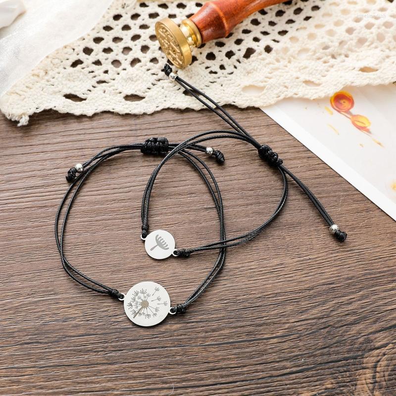 Charm Bracelets 2Pcs Stainless Steel Dandelion Set Adjustable Mother Daughter Bracelet C1FC
Charm Bracelets 2Pcs Stainless Steel Dandelion Set Adjustable Mother Daughter Bracelet C1FC