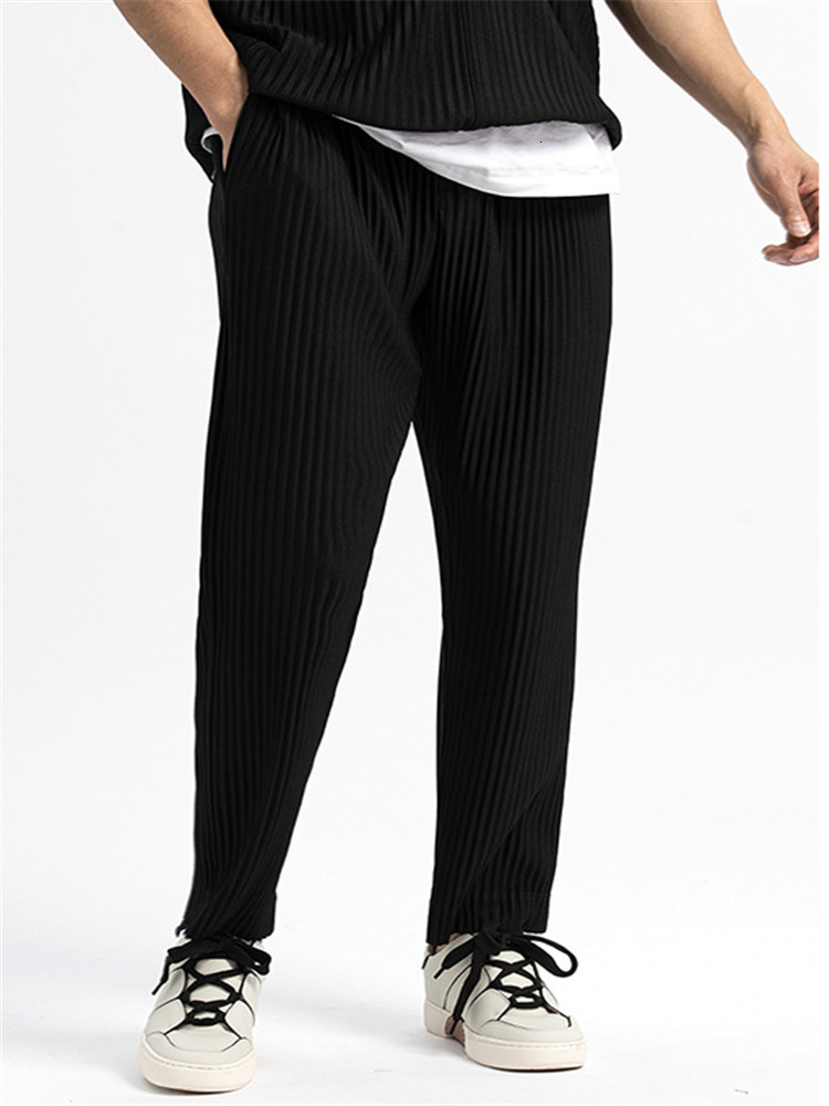 Men's Pants Miyake pleated life straight pants harem pants men's loose HP series wild pants casual men's bloomers sports men 230316