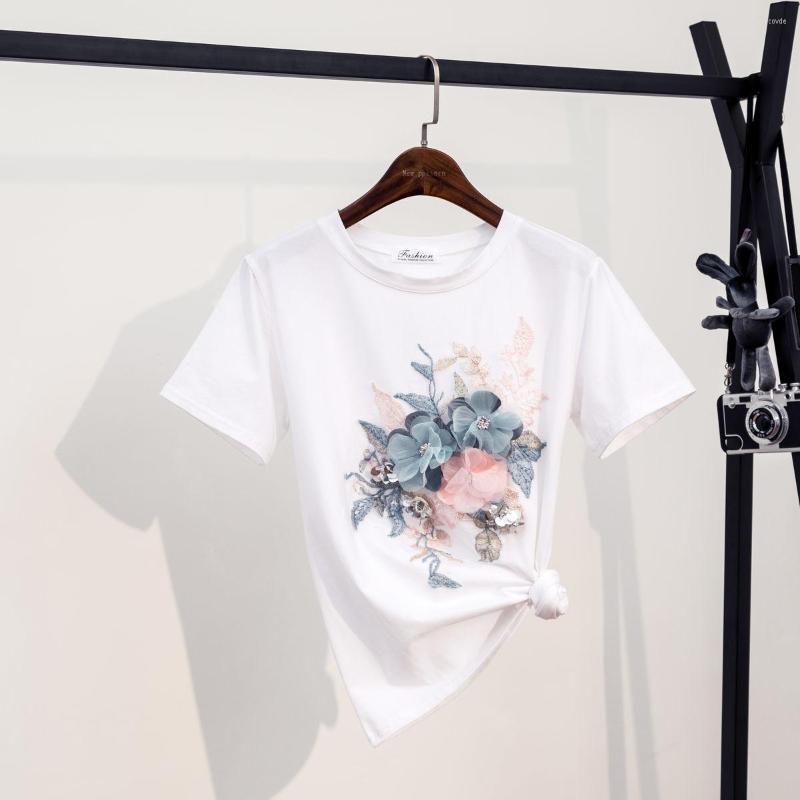 Women' T Shirts Women Summer T-Shirt Embroidered Sequined Three-dimensional Flowers All-match Fashion Short-sleeved Casual Tees Top, Pink
Women' T Shirts Women Summer T-Shirt Embroidered Sequined Three-dimensional Flowers All-match Fashion Short-sleeved Casual Tees Top, Pink