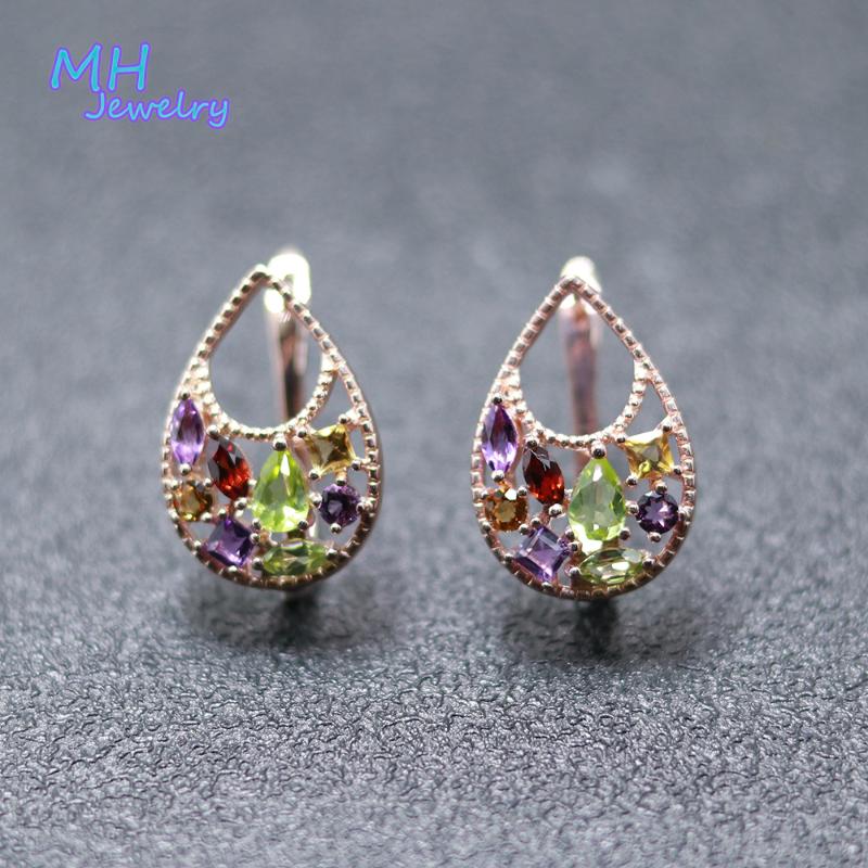 Dangle Earrings & Chandelier Natural Multi-color Gemstone Classic Sweet Earring Rose Gold 925 Sterling Silver Fine Jewelry Party Woman
Dangle Earrings & Chandelier Natural Multi-color Gemstone Classic Sweet Earring Rose Gold 925 Sterling Silver Fine Jewelry Party Woman
