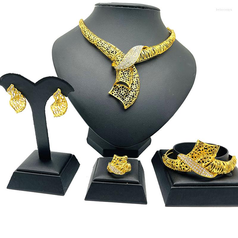 Necklace Earrings Set Dubai African Bridal Wedding Gifts For Women Saudi Arab Bracelet Ring Collares Jewellery, Picture shown
Necklace Earrings Set Dubai African Bridal Wedding Gifts For Women Saudi Arab Bracelet Ring Collares Jewellery, Picture shown