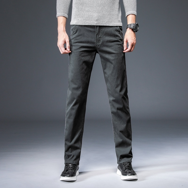 Men's Pants 3 Colors Spring Summer Autumn Fashion Straight Men Smart Casual Pants 97% Cotton 3% Spandex Man Khaki Trousers Plus Size 40 230316