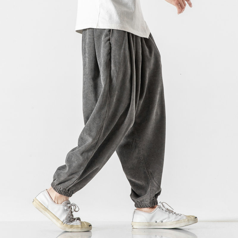 Men's Pants Corduroy Men's Harem Pants Fashion Men Jogging Sweatpants Big Size Cotton Woman Casual Trousers Streetwear Drop 5XL 230316