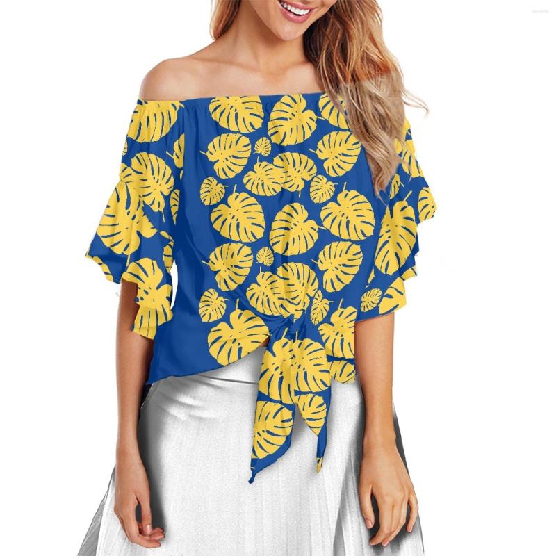 Women's T Shirts Summer Hawaii Ladies Clothing Purple Flare Sleeve Tops Palm Leaves Print Polynesian Women Off The Shoulder Loose Chiffon, Ysfd1786x13
Women's T Shirts Summer Hawaii Ladies Clothing Purple Flare Sleeve Tops Palm Leaves Print Polynesian Women Off The Shoulder Loose Chiffon, Ysfd1786x13