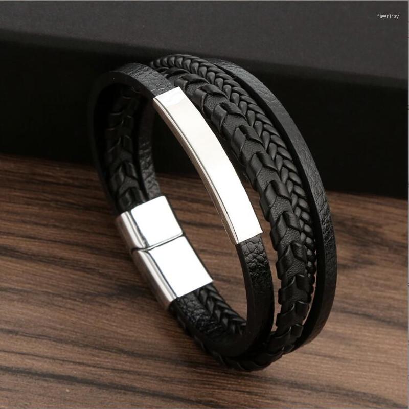 Charm Bracelets Fashion Men Bracelet Natural Beads Braided Leather Stainless Steel Magnetic Clasp Male Jewelry Gift
Charm Bracelets Fashion Men Bracelet Natural Beads Braided Leather Stainless Steel Magnetic Clasp Male Jewelry Gift