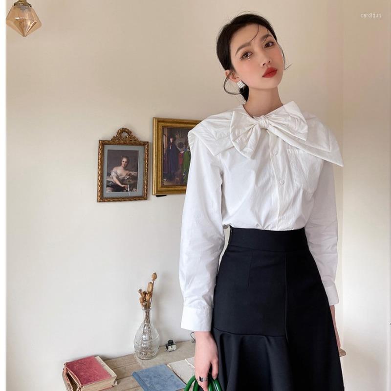 Women' Blouses Neckline Bowknot Big Shawl Loose Long-sleeved White Shirt Design French Retro Blouse
Women' Blouses Neckline Bowknot Big Shawl Loose Long-sleeved White Shirt Design French Retro Blouse