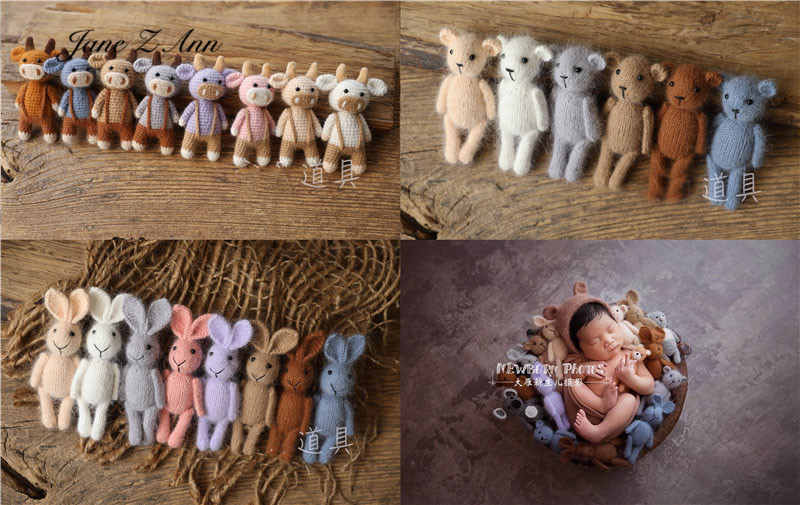 Keepsakes Handmade mink plush dolls knitted calf rabbit bear mouse born full moon pography props 230316
Keepsakes Handmade mink plush dolls knitted calf rabbit bear mouse born full moon pography props 230316