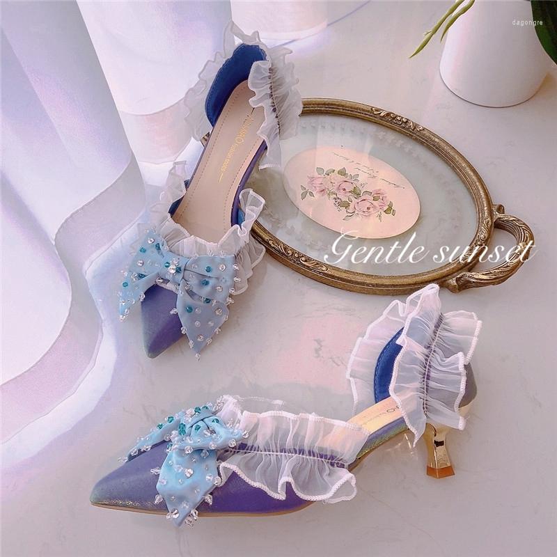 Dress Shoes Silk Sexy High Heels Women Ruffles Bow Lolita Sweet Ladies Wedding Pointy Toe Slip On Rhinestones Pumps Celebrity, As photo
Dress Shoes Silk Sexy High Heels Women Ruffles Bow Lolita Sweet Ladies Wedding Pointy Toe Slip On Rhinestones Pumps Celebrity, As photo
