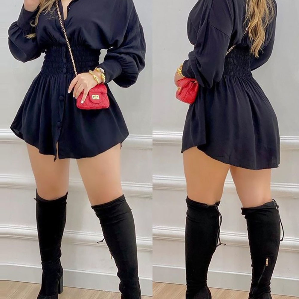 Casual Dresses Women's Summer Dress Aestethic Korean Style Sexy Casual Elegant Party Dress Women Long Sleeve High Waist Beach Mini Dress 230316