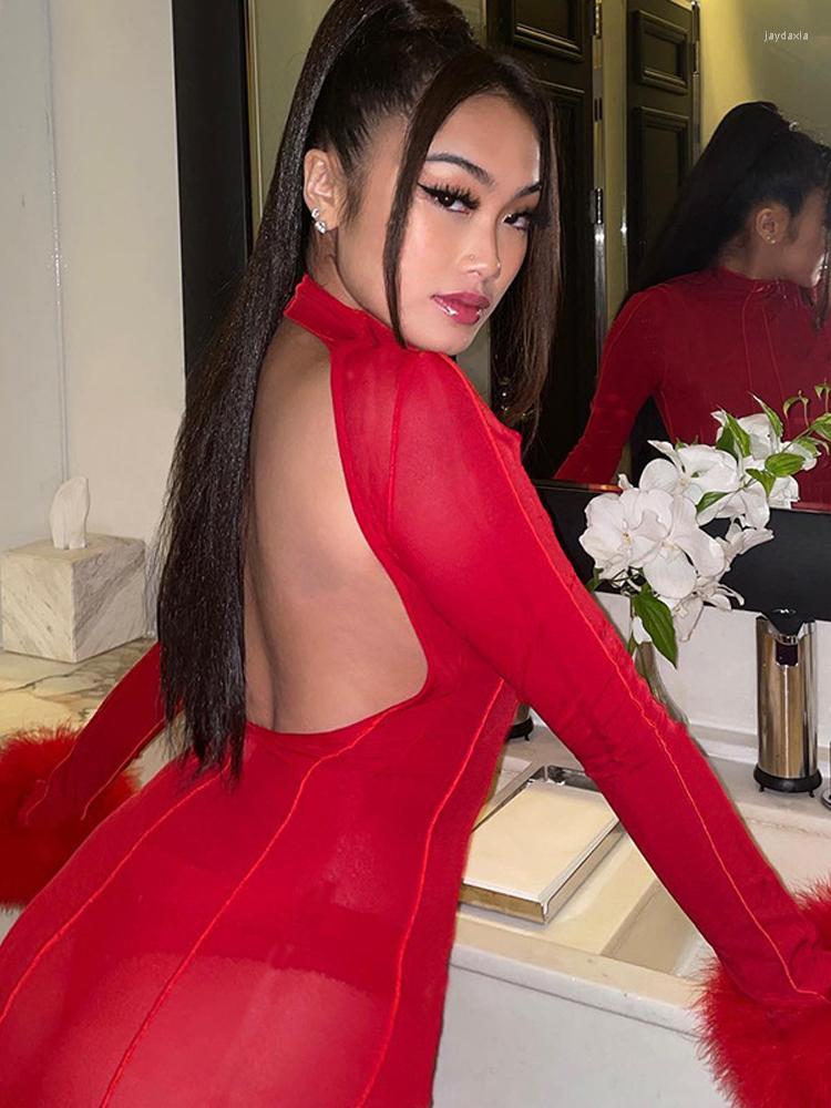 Casual Dresses Bangniweigou Red Dress High Neck Feather Long Sleeve Backless Tight Festival Short
Casual Dresses Bangniweigou Red Dress High Neck Feather Long Sleeve Backless Tight Festival Short