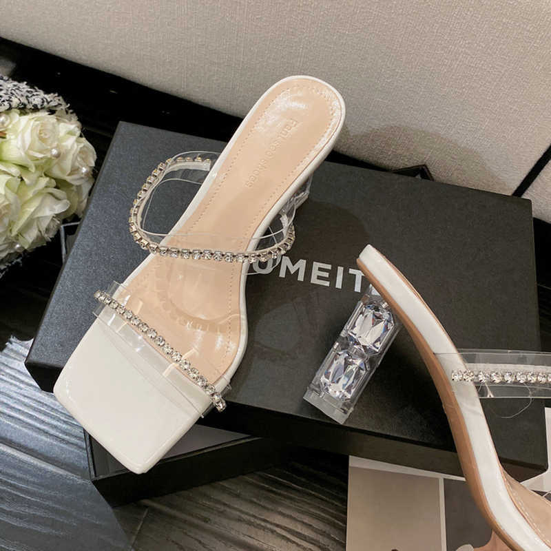 Rhinestones Transparent Square Toe Female Casual Outdoor Slides Slippers Bling Women Pumps Shoes Ladies High Heels Sandals 0316, White
Rhinestones Transparent Square Toe Female Casual Outdoor Slides Slippers Bling Women Pumps Shoes Ladies High Heels Sandals 0316, White